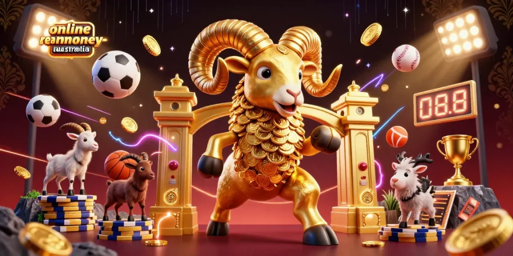 Experience thrilling games at online casino real money australia with vibrant sports elements and golden rewards.